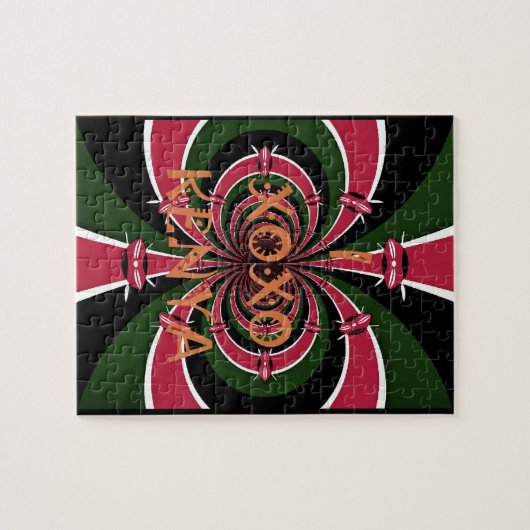 ケニアXOXO国旗の色が大好き ジグソーパズル (横)