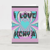 ケニカラフルヤ愛:紫シアンホワイトおもしろい カード (正面)