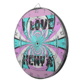 ケニカラフルヤ愛:紫シアンホワイトおもしろい ダーツボード (正面右)