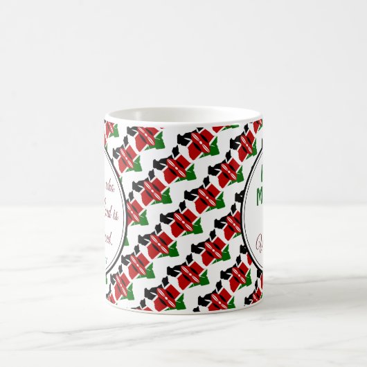 ケニパーソナライズされたア国旗の箴言31 コーヒーマグカップ (中央)