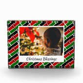 ケニモダンア国旗のクリスマス記念 フォトブロック (正面)