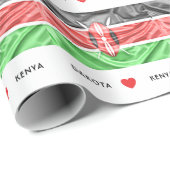 ケニヤのカスタムIのハートの旗 ラッピングペーパー (ロールコーナー)
