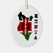 ケニヤの地図の旗 セラミックオーナメント (右)