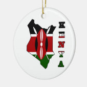 ケニヤの地図の旗 セラミックオーナメント (左)