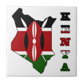 ケニヤの地図の旗 タイル (正面)