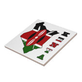 ケニヤの地図の旗 タイル (側面)