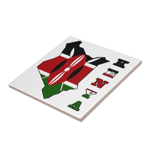 ケニヤの地図の旗 タイル (側面)