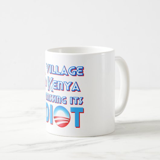 ケニヤの村は馬鹿オバマを恋しく思っています コーヒーマグカップ (正面右)