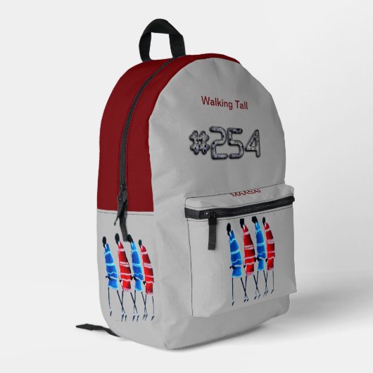 ケニヤカラフルマサイ伝統的アート歩く高 プリントバックパック (裏面左端)