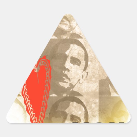 ケニヤワールラブパース美術デザイン 三角形シール (正面)