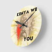 ケニヤ私達は愛します ラウンド壁時計 (傾斜)