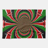 ケニヤ鮮やかヴィジョン:ケニア国旗のミラーアート キッチンタオル (横)