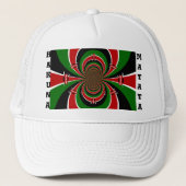 ケニヤ鮮やかヴィジョン:ケニア国旗のミラーアート キャップ (正面)