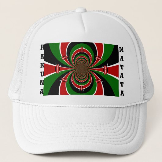 ケニヤ鮮やかヴィジョン:ケニア国旗のミラーアート キャップ (正面)