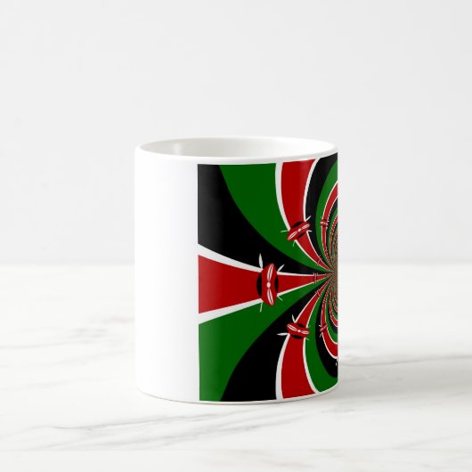 ケニヤ鮮やかヴィジョン:ケニア国旗のミラーアート コーヒーマグカップ (中央)