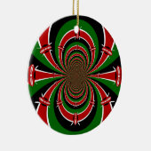 ケニヤ鮮やかヴィジョン:ケニア国旗のミラーアート セラミックオーナメント (右)