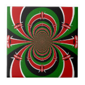 ケニヤ鮮やかヴィジョン:ケニア国旗のミラーアート タイル (正面)