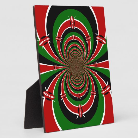 ケニヤ鮮やかヴィジョン:ケニア国旗のミラーアート フォトプラーク (側面)