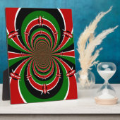 ケニヤ鮮やかヴィジョン:ケニア国旗のミラーアート フォトプラーク (側面)