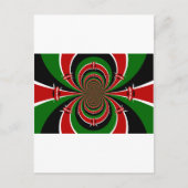 ケニヤ鮮やかヴィジョン:ケニア国旗のミラーアート ポストカード (正面)