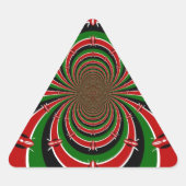 ケニヤ鮮やかヴィジョン:ケニア国旗のミラーアート 三角形シール (正面)