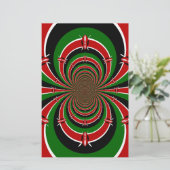 ケニヤ鮮やかヴィジョン:ケニア国旗のミラーアート 便箋 (スタンド正面)