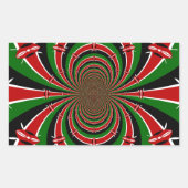 ケニヤ鮮やかヴィジョン:ケニア国旗のミラーアート 長方形シール (正面)