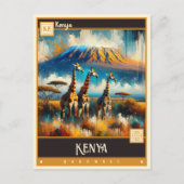 ケニヤ |ヴィンテージ絵を描ー ポストカード (正面)