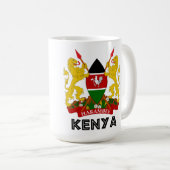 ケニヤ-紋章/旗//記号紋章付き外衣 コーヒーマグカップ (正面右)