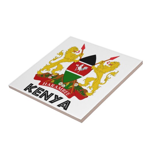 ケニヤ-紋章/旗//記号紋章付き外衣 タイル (側面)