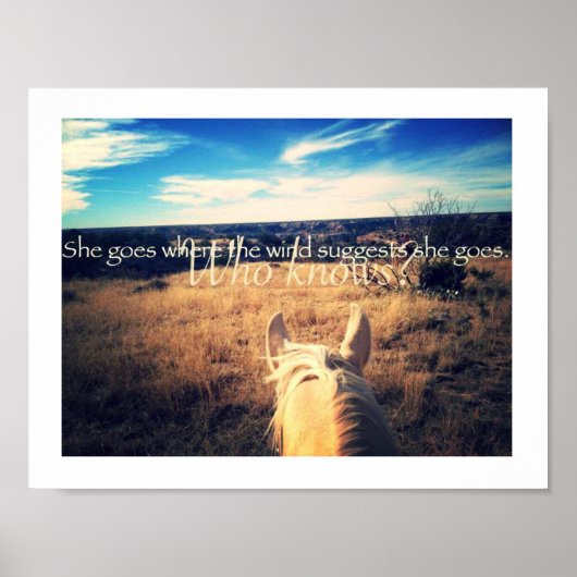 ケニーチェスニーカントリーウェスタン女性のカーボーイホースポスター ポスター (正面)