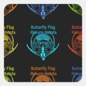 ケニ素晴らしアンバタフライ国旗のタイポグラフィエレガント スクエアシール (正面)
