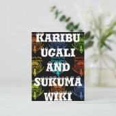 ケニ素晴らしアンバタフライ国旗のタイポグラフィエレガント ポストカード (スタンド正面)