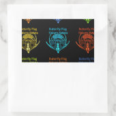 ケニ素晴らしアンバタフライ国旗のタイポグラフィエレガント 長方形シール (バッグ)