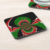 ケニ鮮やかア国旗のパターン：強力な芸術 コースター (左側)