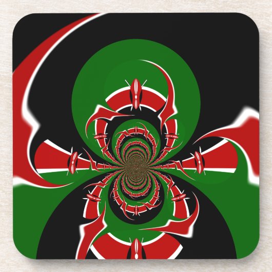 ケニ鮮やかア国旗のパターン：強力な芸術 コースター (正面)