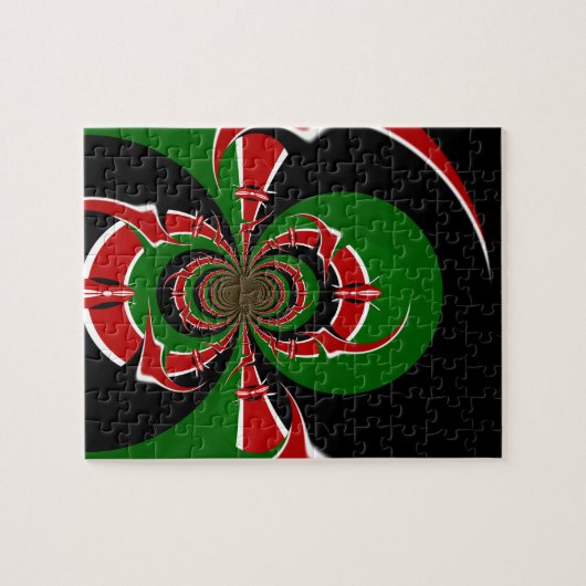 ケニ鮮やかア国旗のパターン:強力な芸術 ジグソーパズル (横)