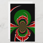 ケニ鮮やかア国旗のパターン：強力な芸術 便箋 (正面/裏面)