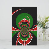 ケニ鮮やかア国旗のパターン：強力な芸術 便箋 (スタンド正面)