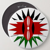 ケニ鮮やかア国旗のパターン：18つ星の芸術 缶バッジ (正面&裏面)