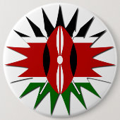 ケニ鮮やかア国旗のパターン：18つ星の芸術 缶バッジ (正面)