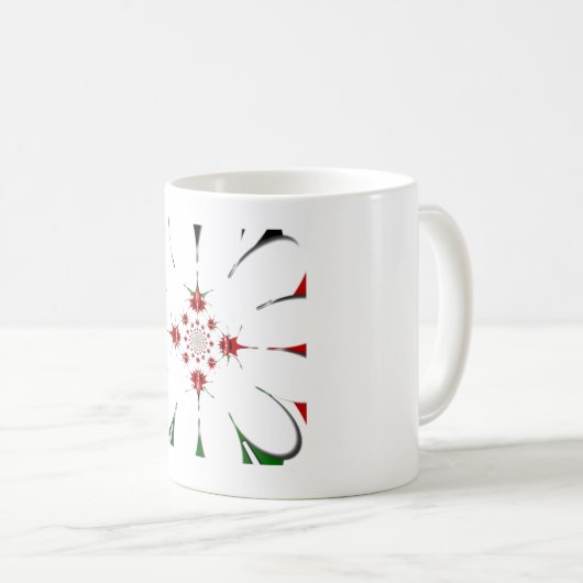 ケニ鮮やかニアシールド国旗の万華鏡のように千変万化するパターン コーヒーマグカップ (正面右)