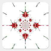 ケニ鮮やかニアシールド国旗の万華鏡のように千変万化するパターン スクエアシール (正面)