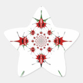 ケニ鮮やかニアシールド国旗の万華鏡のように千変万化するパターン 星シール (正面)