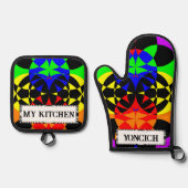 ケネス・ヨンチによるエネルギー化 鍋つかみ&鍋敷きセット (正面)