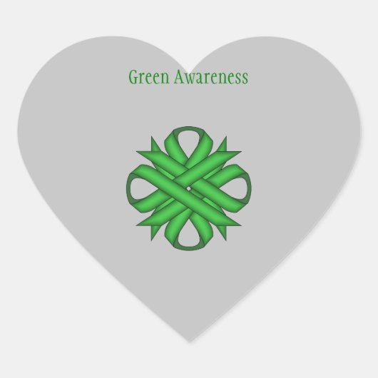 ケネス·ヨンチのグリーン·クローバー·リボン ハートシール (正面)