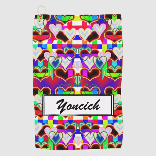 ケネスYoncich著ハートの錯覚 ゴルフタオル (正面)
