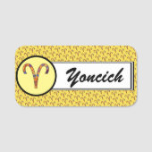 ケネスYoncich著牡羊座の(占星術の)十二宮図の記号の要素 名札 (正面)