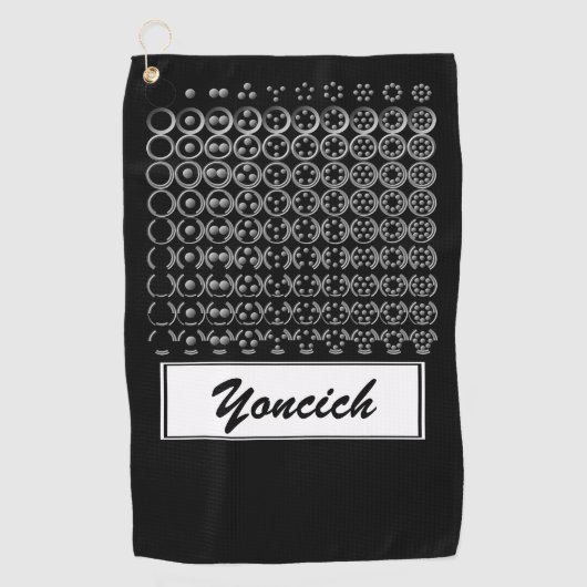 ケネスYoncich著百分法数図表S-L ゴルフタオル (正面)