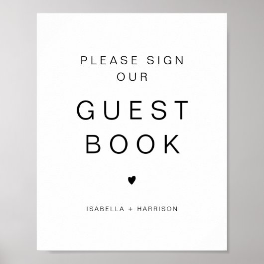 ケネディのミニマリストが私たちのゲストブック結婚に署名 ポスター (正面)